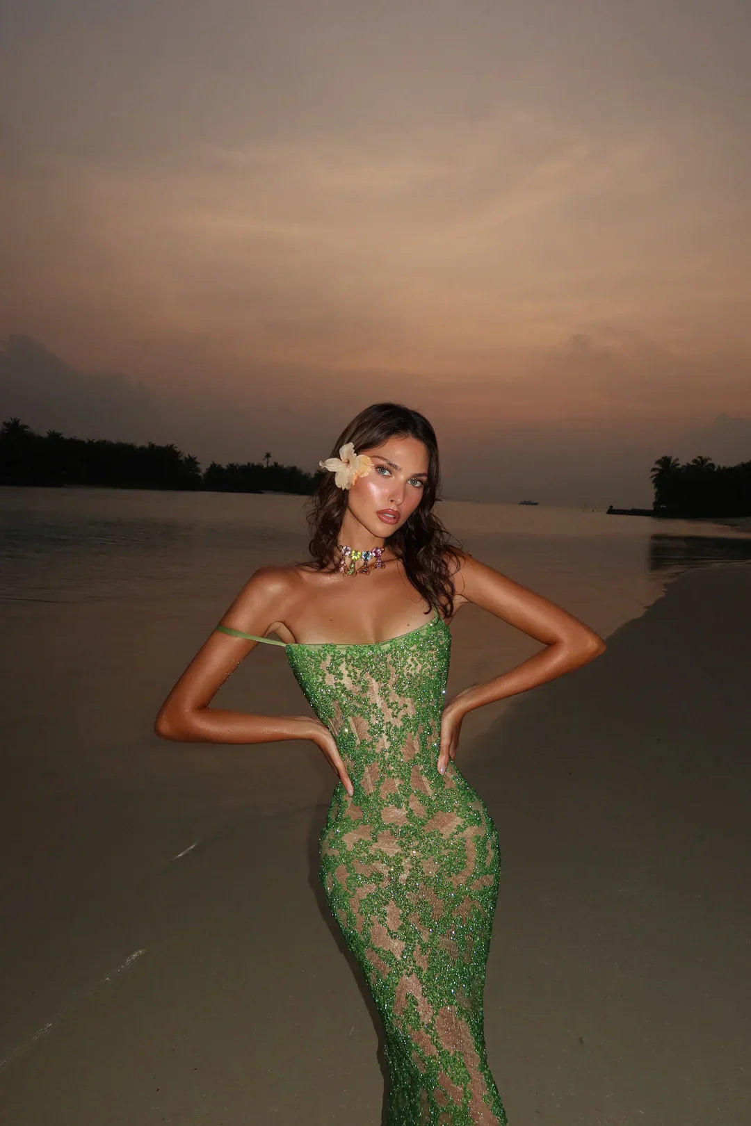 BEAD FREQUENCY LONG DRESS