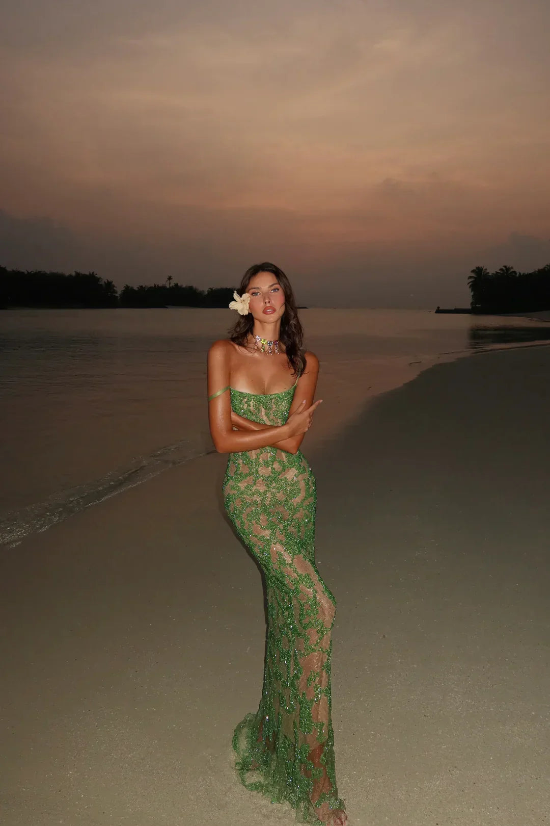 BEAD FREQUENCY LONG DRESS
