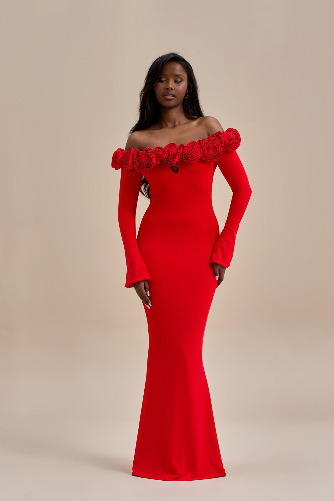 vestido largo rose