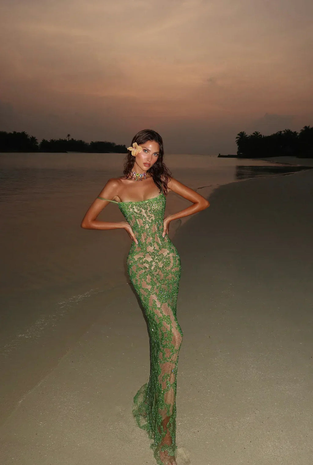 BEAD FREQUENCY LONG DRESS