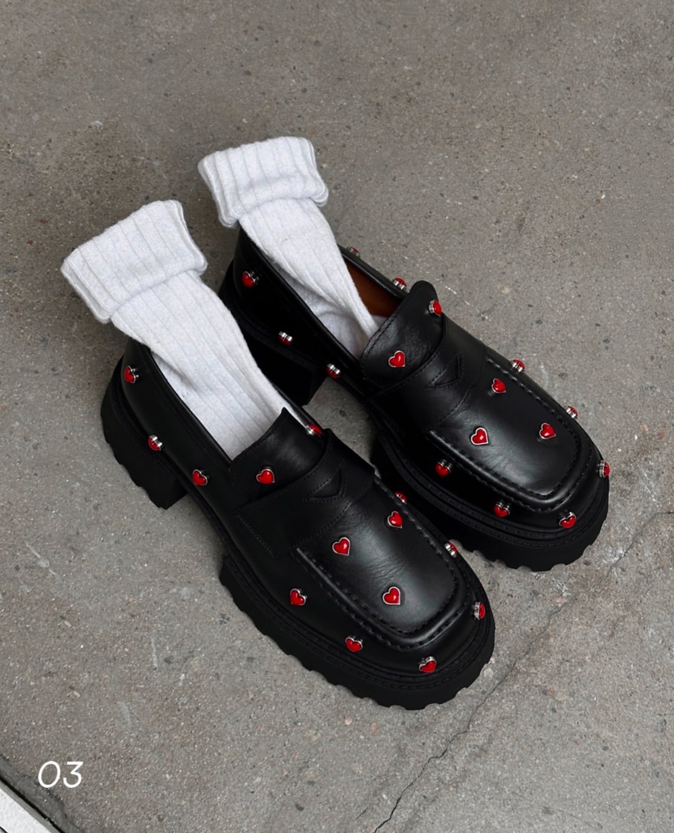 Mocasines hearts