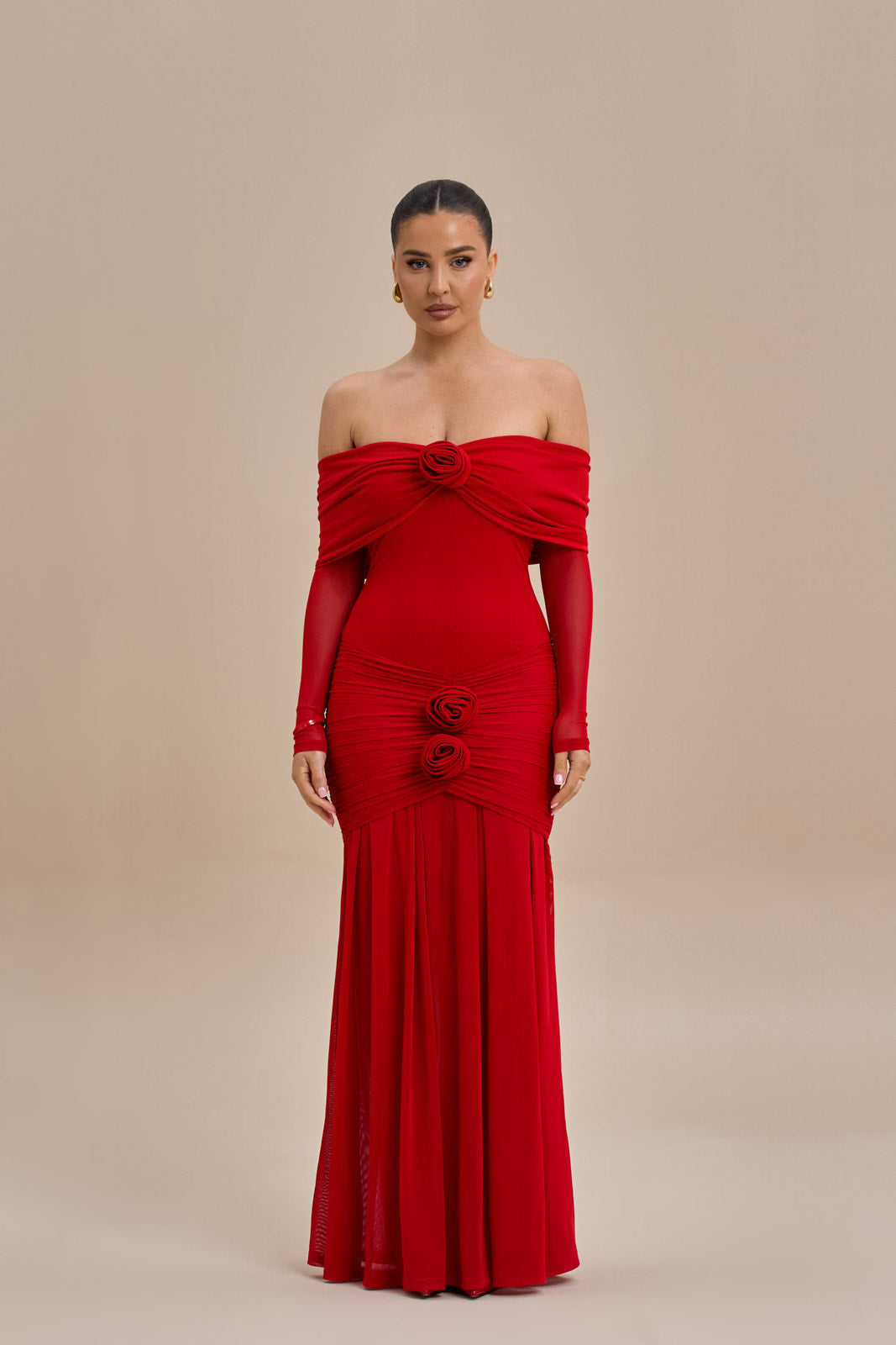 vestido largo rose
